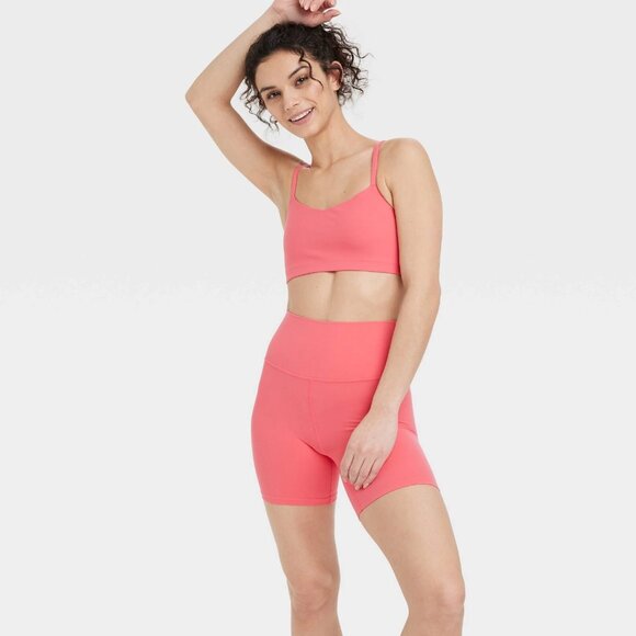 XS - Womens Soft Ultra High-Rise Bike Shorts 6" - All In Motion - Pink - Picture 10 of 10